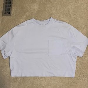 Athleta Light Blue Boxy Cropped T-shirt